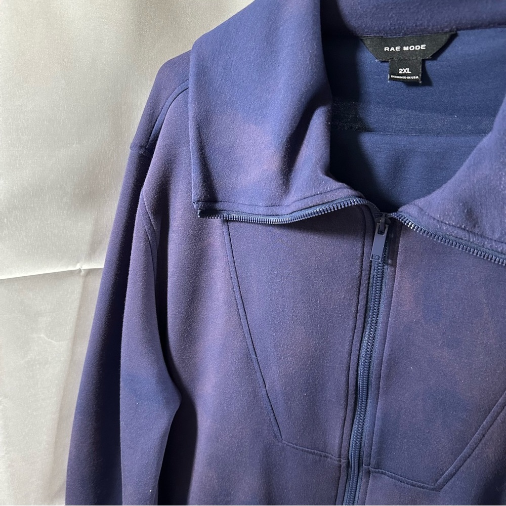 Rae Mode - Modal Lounge Full Zip Jacket - Smoky Navy - 2x (18-22) - - Picture 2 of 10